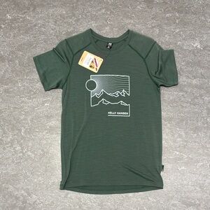 Last Chance! Helly Hansen Men’s Durawool Graphic T shirt Jungle Green Small NWT
